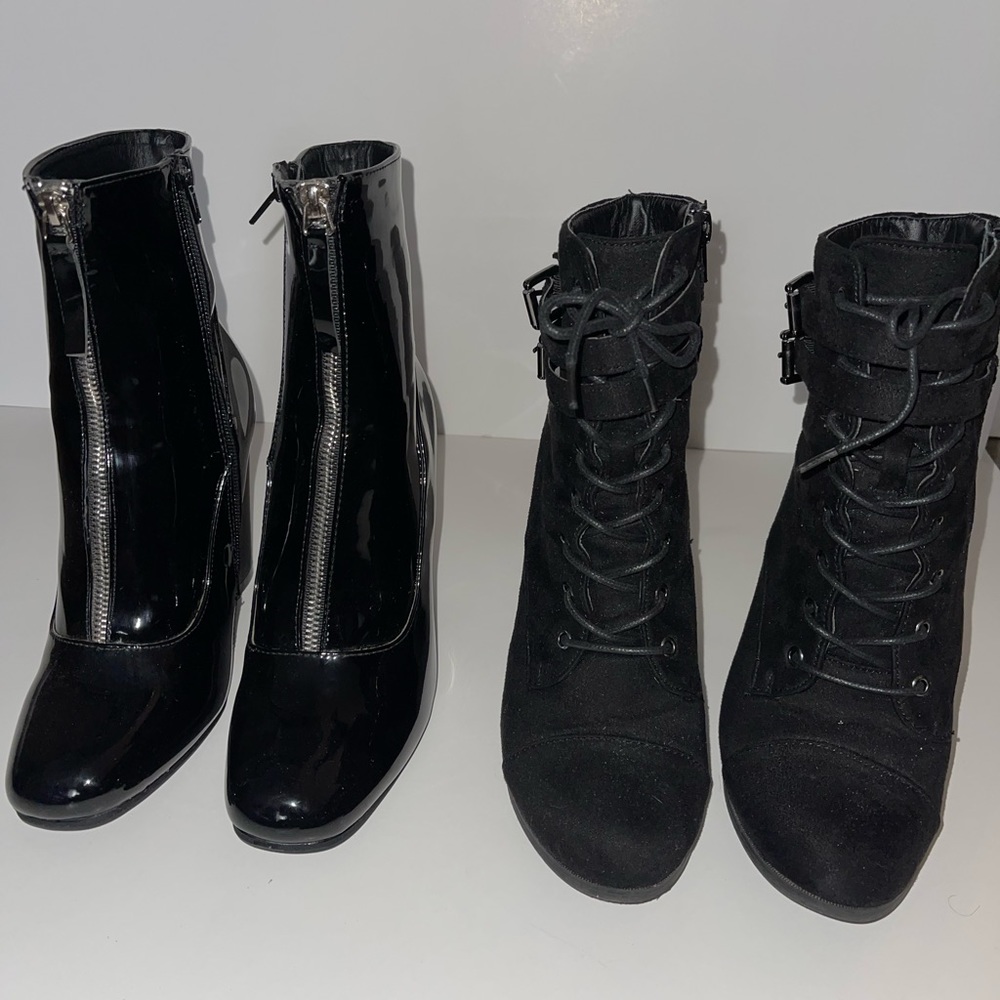 Patent ankle boots bundle